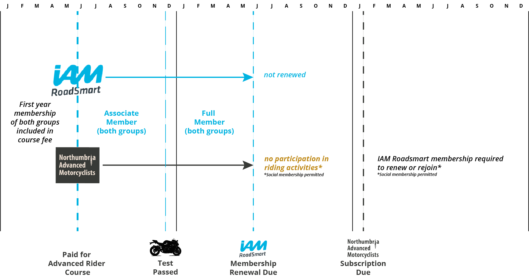 Infographic showing membership renewal process - option 2